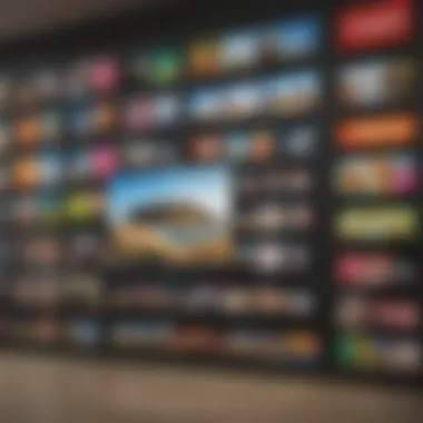 Price tags displayed on various smart TV models