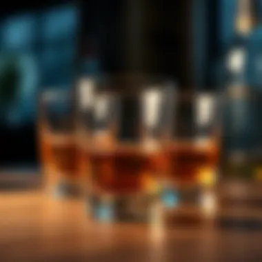 Cultural significance of whiskey glasses depicted through artistic expression