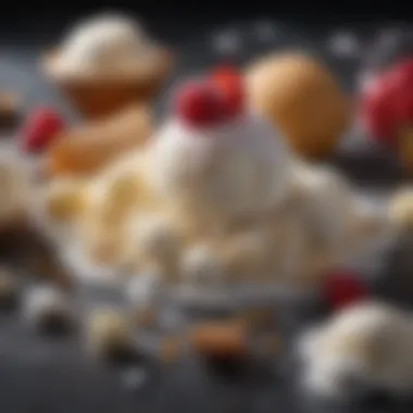 Artistic Arrangement of Ice Cream Ingredients Assorted ingredients for ice cream preparation artistically arranged
