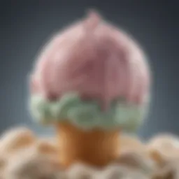 A close-up of stretchy ice cream showcasing its unique texture