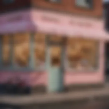A Charming Local Establishment Featuring Stretchy Ice Cream A cozy local ice cream shop specializing in stretchy ice cream