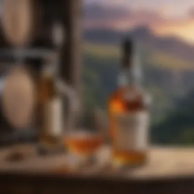 Scenic Whisky Distillery A traditional whisky distillery set against a scenic backdrop