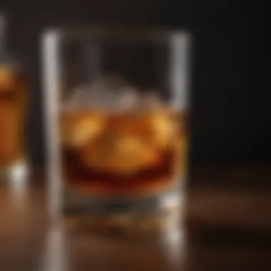 Elegant Whisky Glass A beautifully crafted whisky glass reflecting light