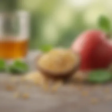 Natural Sweeteners Overview Close-up of natural sweeteners like stevia and monk fruit
