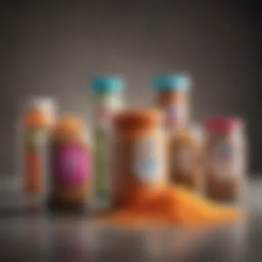 Diverse Sugar Alternatives A variety of sugar alternatives in vibrant packaging