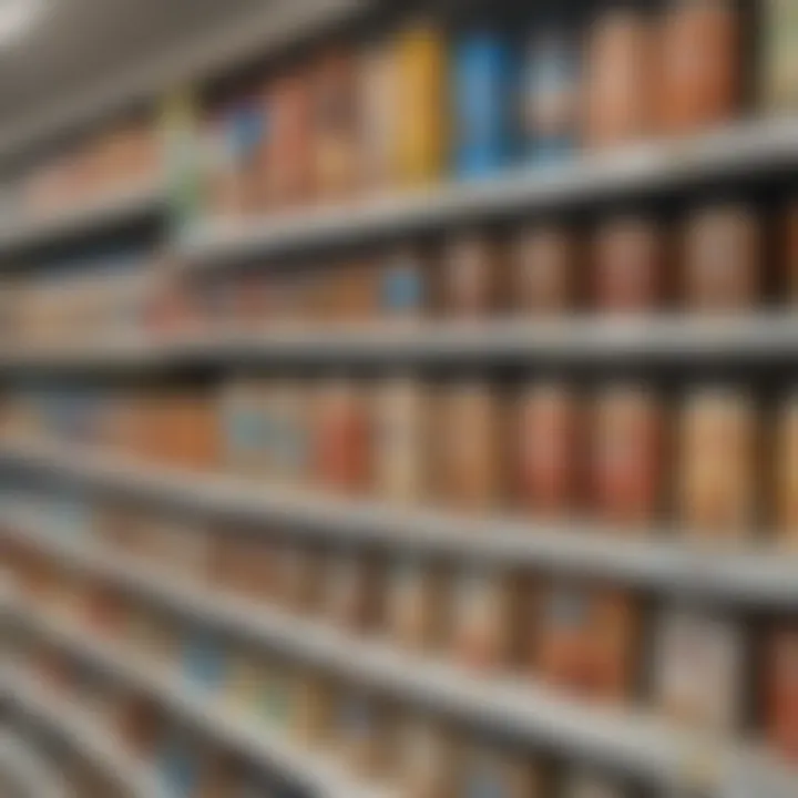 A variety of sugar-free protein powder containers displayed on a shelf