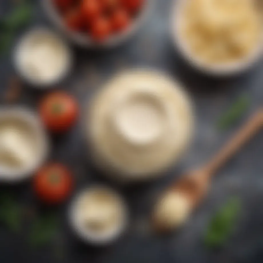 Ingredients for sugar-free vegan mayonnaise spread out on a table
