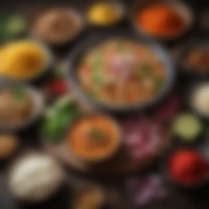 A colorful array of ingredients typical in Thai cuisine