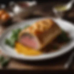 A beautifully plated Beef Wellington with a rich golden crust