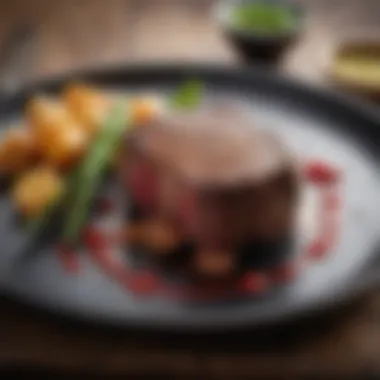 Elegant Presentation of Filet Mignon Elegant presentation of filet mignon on a plate