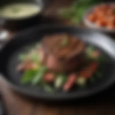 Perfectly Seared Filet Mignon Perfectly seared filet mignon with herb garnish