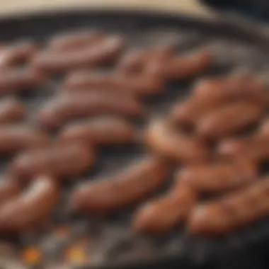 Optimal Grilling Setup for Italian Sausages A professional grill setup showcasing ideal grilling conditions