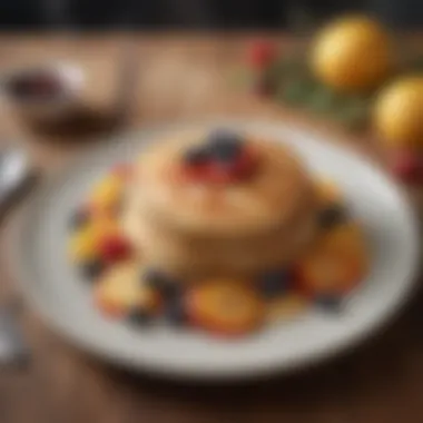 Perfectly Prepared Pancake with Garnish A well-prepared pancake served on a plate with a fork and fresh fruit garnish