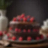 Elegant chocolate cake adorned with fresh berries