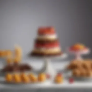 Contemporary Dessert Table Setup Sleek and modern dessert table featuring various sweet treats