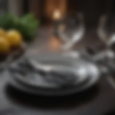 Elegant black flatware set arranged on a dining table