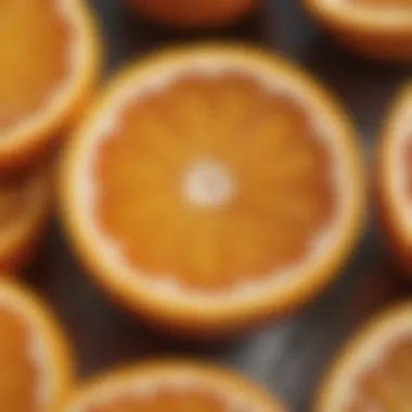Juicy Orange Delight Close-up of a juicy orange sliced in half, showcasing its bright interior