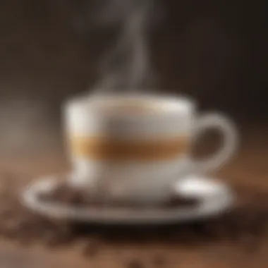 A steaming cup of coffee highlighting the rich aroma and color