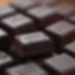 A close-up of dark chocolate bars with rich cocoa texture