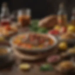 A vibrant spread of gourmet meal ingredients fresh from a subscription box.