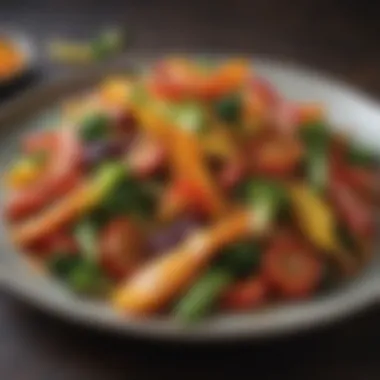 Colorful Stir-Fried Vegetables A colorful stir-fried vegetable dish on a plate