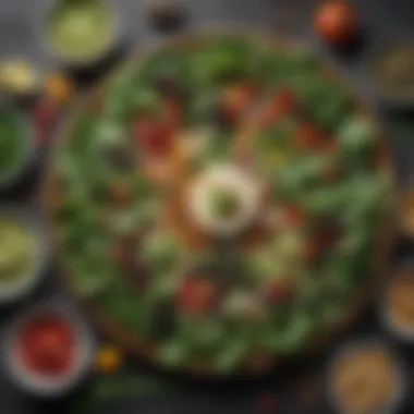 Colorful Assortment of Fresh Greens with Keto Toppings A colorful assortment of fresh greens and keto-friendly toppings