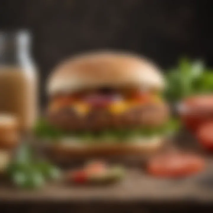 A collection of fresh ingredients used in low sodium veggie burger recipes