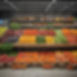 A vibrant display of fresh produce at Aldi showcasing organic and seasonal options