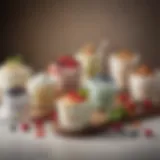 An assortment of gourmet yogurt varieties showcasing unique flavors and textures