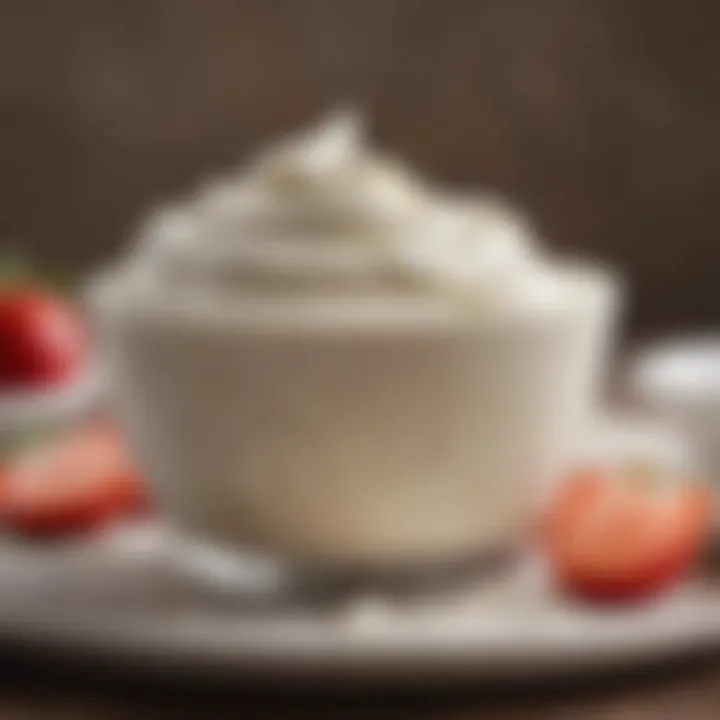 A close-up view of creamy yogurt highlighting its smooth consistency and richness