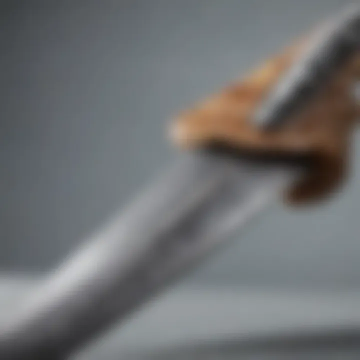 Close-up view of a six-inch kitchen knife blade showcasing its craftsmanship