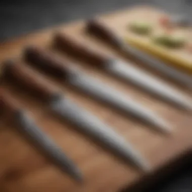 Premium Six-Inch Kitchen Knives Collection A collection of premium six-inch kitchen knives displayed elegantly