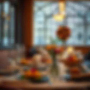 Elegant Easter Dining Atmosphere An elegant dining setup at Bricktops, highlighting the festive atmosphere of Easter