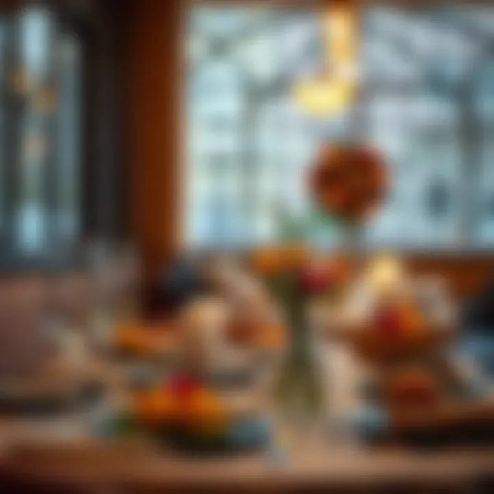 Elegant Easter Dining Atmosphere An elegant dining setup at Bricktops, highlighting the festive atmosphere of Easter