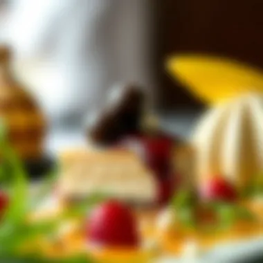 Exquisite Signature Easter Dessert A close-up of a signature dessert from the Easter menu, showcasing exquisite details and flavors