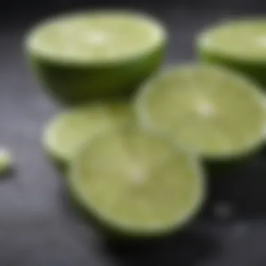 Key Ingredient: Lime Slices for a Zesty Twist Lime slices ready for cocktail making