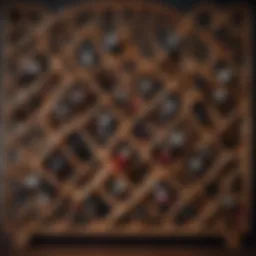 Elegant wooden wine rack showcasing rich grain patterns
