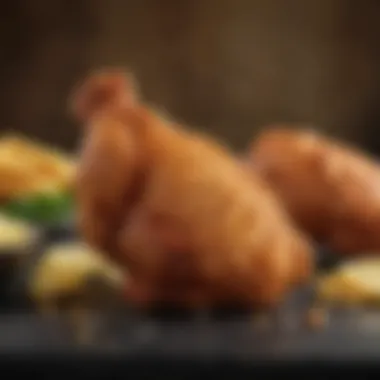 A tantalizing close-up of Chicken A Fil A showcasing its crispy exterior and juicy interior.