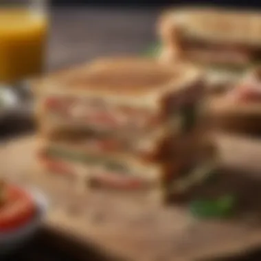 Deliciously Toasted Gourmet Panini Deliciously toasted panini filled with gourmet ingredients, highlighting the maker's versatility