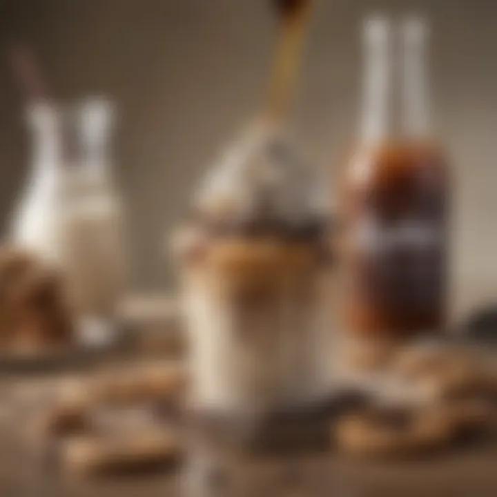 An assortment of beverages incorporating cookies and cream coffee syrup, showcasing its versatility