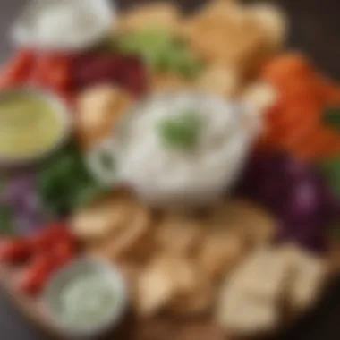 A Colorful Assortment of Goat Cheese Dips A vibrant spread of assorted goat cheese dip variations accompanied by fresh vegetables and crackers.
