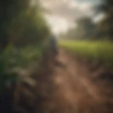 Tropical landscape showcasing sugarcane fields