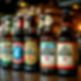 A collection of craft beer bottles showcasing unique labels.