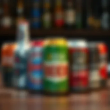 Diverse Regional Beer Flavors An assortment of regional beer cans representing various local flavors.