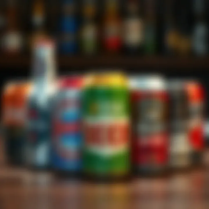 Diverse Regional Beer Flavors An assortment of regional beer cans representing various local flavors.