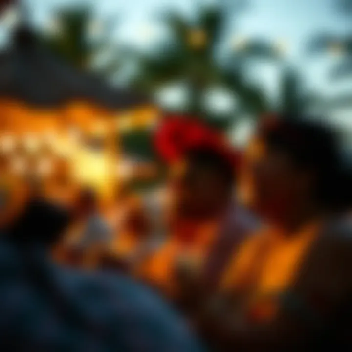 Audience enjoying the festive atmosphere of the luau