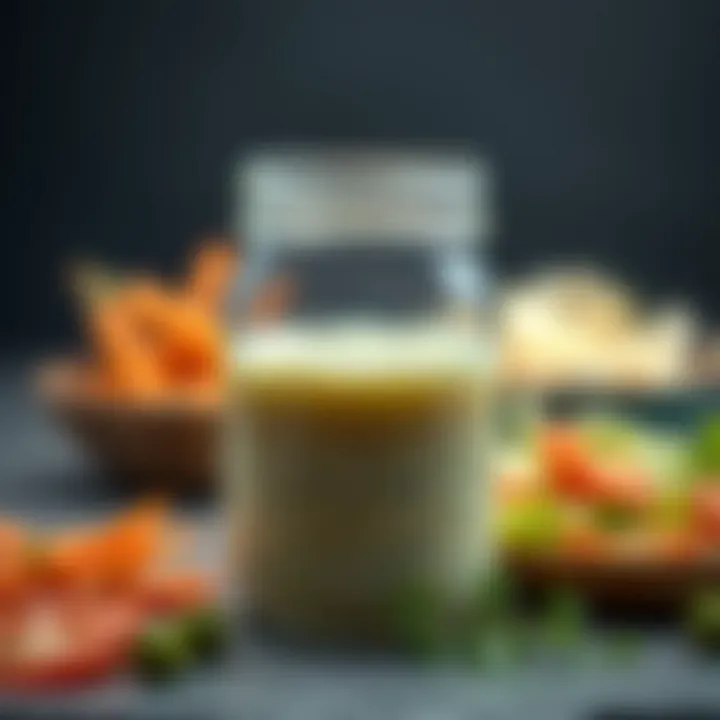 Homemade Whole Foods Dressing A jar of homemade whole foods coleslaw dressing with herbs