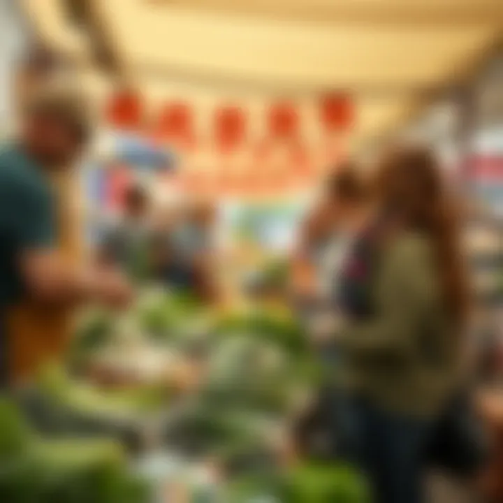 Building Connections: Local Farmers at the Market Local farmers engaging with visitors at the fresh market