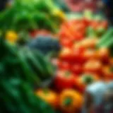 A Feast of Color: Fresh Produce Showcase Vibrant selection of fresh fruits and vegetables at Norfolk's market