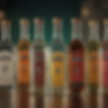 An assortment of tequila bottles showcasing different brands.